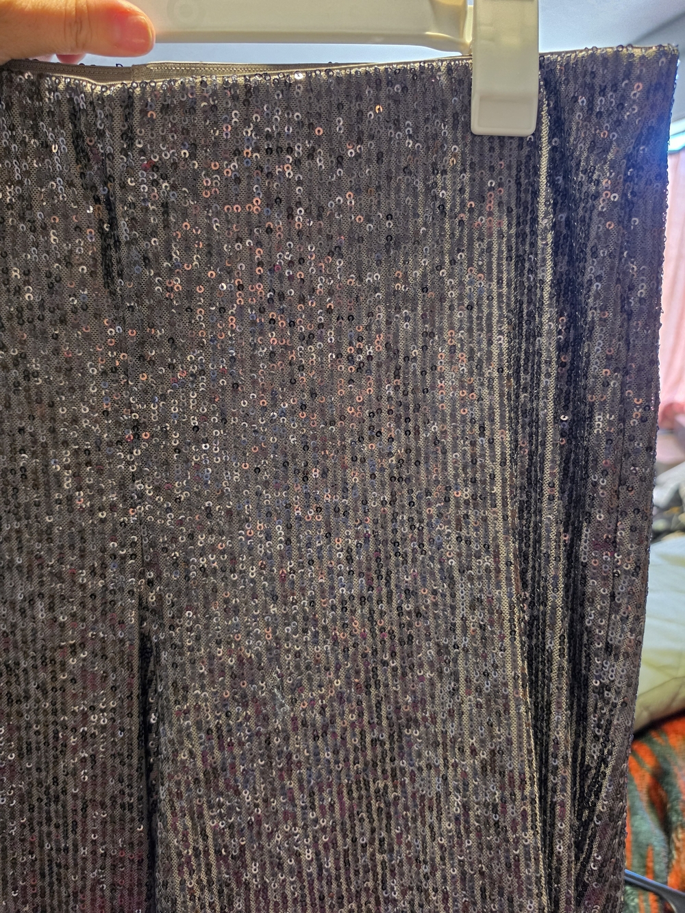 H&M Silver Sequin Wide-Leg Pants - Picture 3 of 7